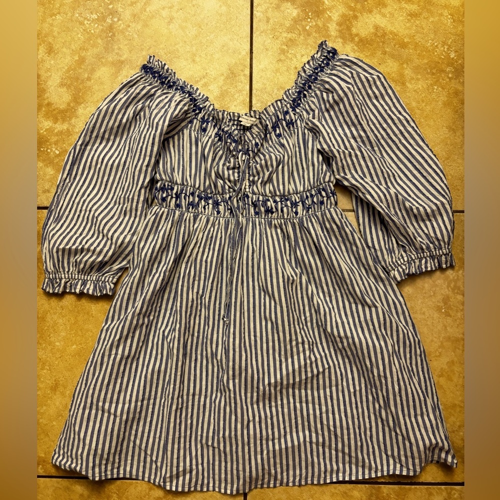 Striped Blue and White Dress